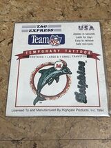 One Package Vintage Temporary Tattoos NFL Miami Dolphins Old Logo JD The... - $5.94