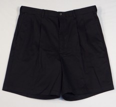 Haggar Pleated Black Classic Fit Twill Shorts Expandable Waist Men&#39;s NWT - £35.25 GBP