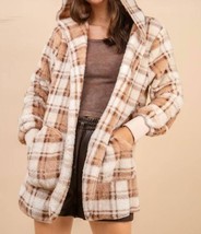 Very J Oversized Faux Fur Tunic Hooded Jacket Size S - $27.72