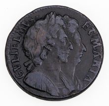 1694 Great Britain Farthing Coin in Fine+ Conditon KM # 466.2a - $319.28