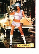Christina Aguilera teen magazine pinup clipping pink shorts by a car boo... - $3.50