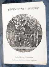 &quot;Seventeenth Summer&quot; Program - Streator High School not dated from 1950s - $2.50