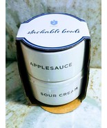Target-2 Count Ceramic Stackable Bowls:Apple Sauce/SourCream. White-Food... - $24.63