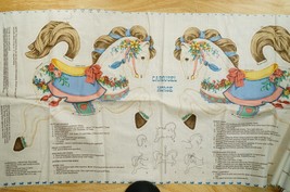 Sewing Lot PANEL Cotton Quilting Craft Fabric Carousel Horse Cranston Print - $202.80 MXN