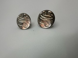 Vintage VML Silver Screw Back Earrings 2cm - $15.21 CAD
