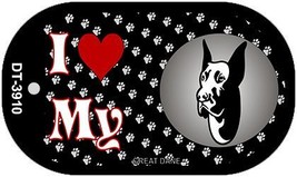 I Love My Great Dane Novelty Metal Dog Tag Necklace DT-3910 - £12.54 GBP