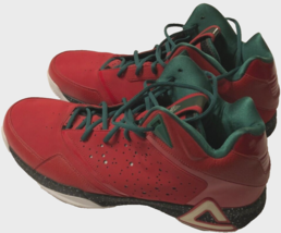 $50 Peak Men&#39;s Red Green Black Suede Leather Foothold Basketball High Top Shoes - £39.15 GBP