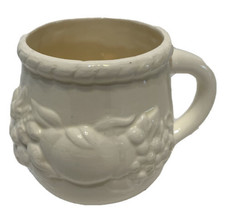 3D Fruit Embossed Coffee Tea Cup Mug White Beautiful Unique - $12.60
