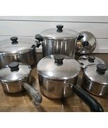 Revere Ware 1801 Copper Bottom Cookware Pot Pan Set Vintage Lot Of 5 Pot... - $97.72 CAD