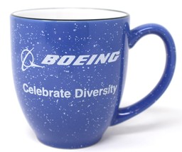 Boeing Aircraft Co Celebrate Diversity Large Speckled Blue Coffee Mug Cup RARE - £11.18 GBP