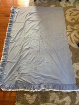 JC Penny Home Collection Blue Curtain with Ruffle white Trim Includes Ce... - $374.93 MXN