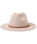 Women Lady Classic Wool Fedora Hat With Belt Buckle Felt Wide Brim Panam... - £38.31 GBP