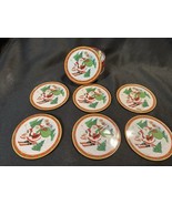 Vintage Santa Skiing Tin Coaster Set of 6 w/ Box – Made in Hong Kong – 1... - $20.95