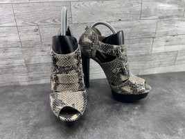 Michael Kors Heels Women 6 M Gibson Shoes Snake Zipper Platform Peep Toe... - $27.54