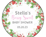 12 Berry Sweet Strawberry Baby Shower Favor Stickers Labels Personalized... - $7.99
