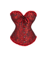 Women Lace up Sexy Floral Boned Corset Overbust Body Shaper Bustier ling... - $18.95
