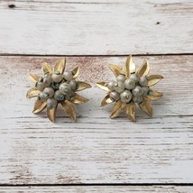 Vintage Florenza Clip On Earrings - Gold Tone - £19.92 GBP