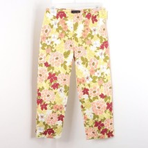 New Vintage Corey B. Women&#39;s S Retro Floral Print Cotton Capri Cropped Pants - £22.49 GBP