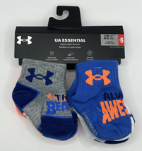 NWT 6 Pk Under Armour Baby 0-6M Essential Quarter No Slip Logo Socks Shoe 0K-2K - £14.34 GBP