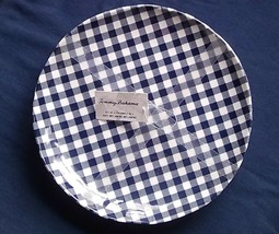 NEW 4 Tommy Bahama Navy Blue White Gingham Checked Melamine Dinner Plates Picnic - £35.04 GBP