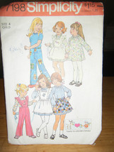 Simplicity 7198 Girl's Pinafore, Pants & Dress Pattern - Size 4 Chest 23 - $12.96