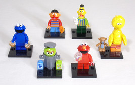 SESAME STREET Minifigure Set +Stands Elmo Big Bird Ernie Bert Cookie Monster Osc - £13.79 GBP