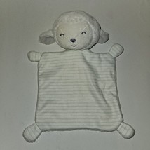 Carter&#39;s Precious Firsts White Sheep Lamb Lovey Green Stripes Plush Baby... - $24.70