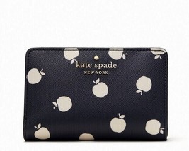 New Kate Spade Staci Orchard Toss Print Medium Compact Wallet Blazer Blue - £48.48 GBP