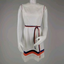 60s Belted Knit Dress Sz 10 Sleeveless Hob Nobber Stewardess Vintage Mod... - $79.39 CAD
