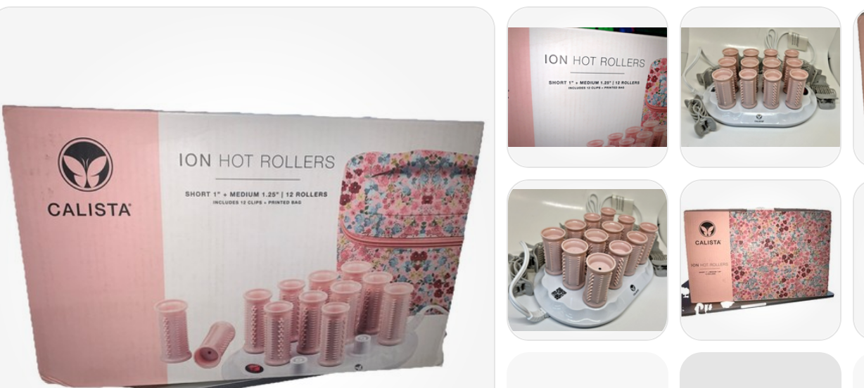 Calista Tools Ion Hot Rollers 12 - 1&quot; Short 1.25&quot; Medium Clips Stand Cas... - $28.59