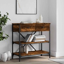 Industrial Wooden Narrow Hallway Console Table With 2 Storage Drawers &amp; ... - £115.65 GBP+