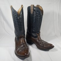 Hh DOUBLE-H Work Western Brown Cowboy Boots Mens Sz 8 Ee Extra Wide Made In Usa - £42.14 GBP