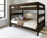 Rustic Wood Bunk Bed, Solid Wood Queen-Over-Queen Bed Frame, Heavy-Duty ... - $1,323.99