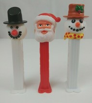 Vintage Lot of 3 Christmas Pez Dispensers Santa &amp; 2 Different Snowmen - £6.84 GBP