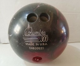 Vintage Columbia 300 WD Bowling Ball Made in USA 15 3oz Swirl White Black Purple - $46.39
