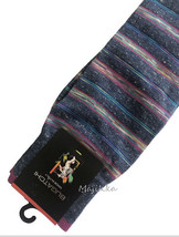 Bugatchi Navy Pink Blue Stripes Mens Dress Socks Made In Italy One Size - £24.46 GBP