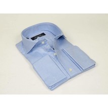 Men's Shirt FAMOZO Turkey 100% Cotton Cut-away Collar French Cuffs FA2 Blue image 2