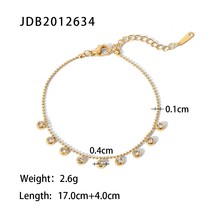 Uworld New 18K Gold Plated Clear Zircon Charms Choker Stainless Steel Bead Chain - £13.40 GBP