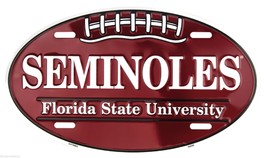 Florida State Seminoles Oval 12&quot; x 7&quot; Embossed Metal License Plate Tag - £5.43 GBP