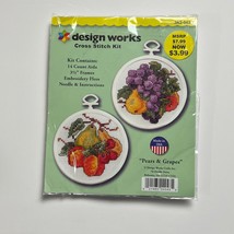 NEW Design Works Cross Stitch Kit Jas-043-2 Pears Grapes Fruit - $12.99