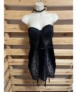 NEW Dreamgirls Black Bustier with Garters Lingerie Woman&#39;s Size Medium K... - €16,94 EUR