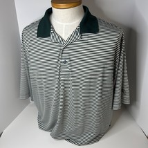 FootJoy ProDry Men’s Green White Striped Polo Golf Shirt XL - £18.44 GBP