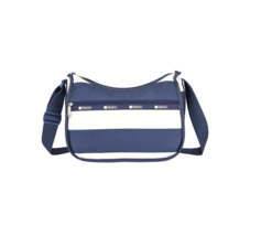 LeSportsac Classic Rugby Classic Hobo Crossbody Bag Navy &amp; White Rugby S... - £71.38 GBP