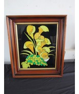 Vtg Tiered Deep Well Wood Picture Frame Painted Foil Flowers 13 x 15 196... - $121.03 CAD