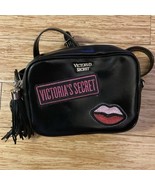 Victoria&#39;s Secret Black City Crossbody Belt Bag Purse Lips Tassel - $25.87 CAD