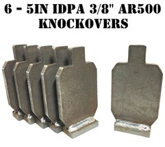 5&quot; Tall IDPA NRA Knock-Over Rifle Steel Shooting Targets - 3/8&quot; AR500 - 6pc - £54.64 GBP