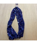 Scarf - NEW - Greenbrier - Blue with Red &amp; White Fireworks Pattern - 63x13 - $6.83 CAD