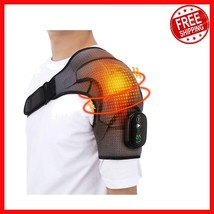 Rechargeable Cordless Shoulder Heating Pad with LED Display &amp; Vibration ... - $94.08