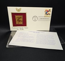 Mens Hurdles Centennial Olympic Games 1st Day Issue 1996 USPS 22KT Gold Stamp - £46.66 GBP