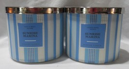 Bath &amp; Body Works 3-wick Scented Candle Lot Of 2 Sunrise Marina - £54.22 GBP